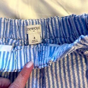 Crewcuts - size 4 - blue/white seersucker shorts